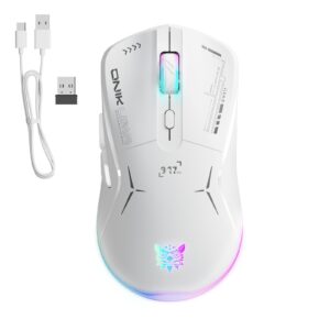 ONIKUMA CW917 RGB Dual Mode Wired + 2.4GHz Wireless Mouse | White