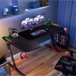 GAMING DESK L BLACK - Colorful RGB Lighting